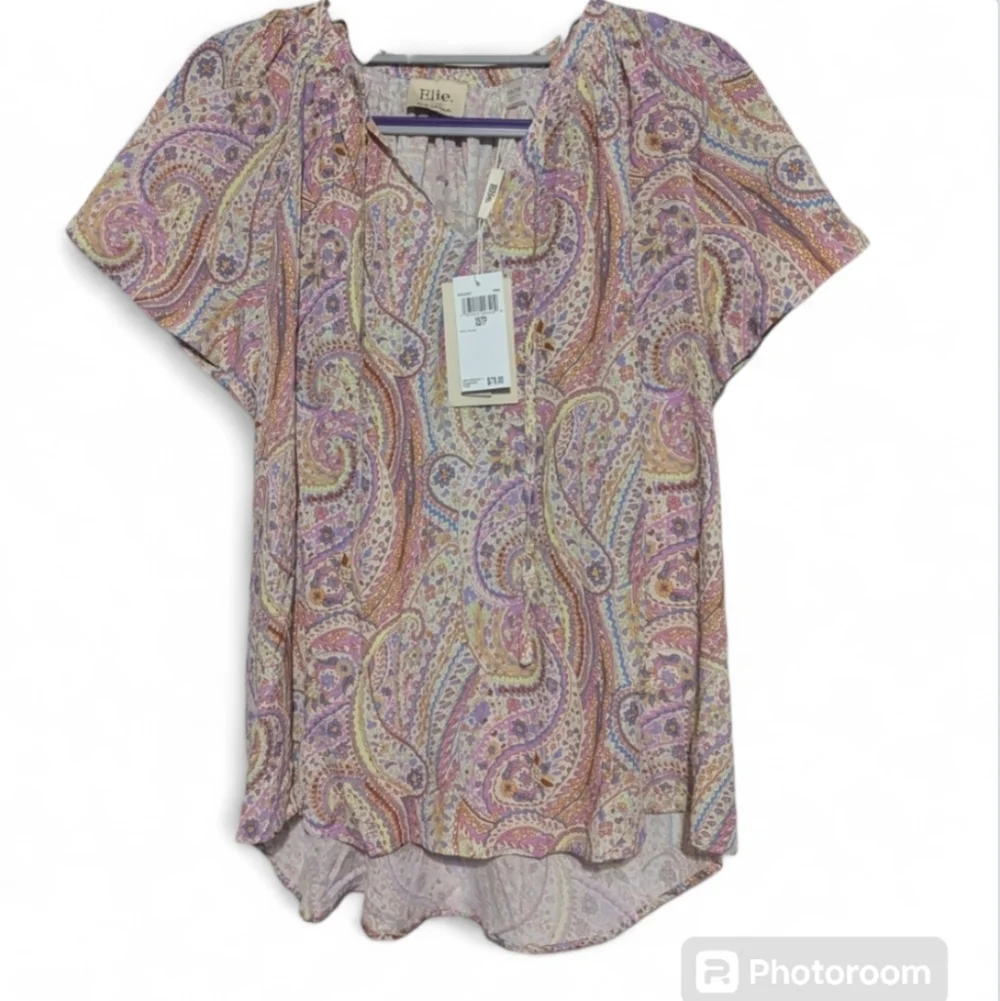 Elie TAHARI Paisley Boho Blouse - Picture 3 of 6